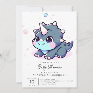 Little Dreamy Dinosaur Baby Shower Invitation