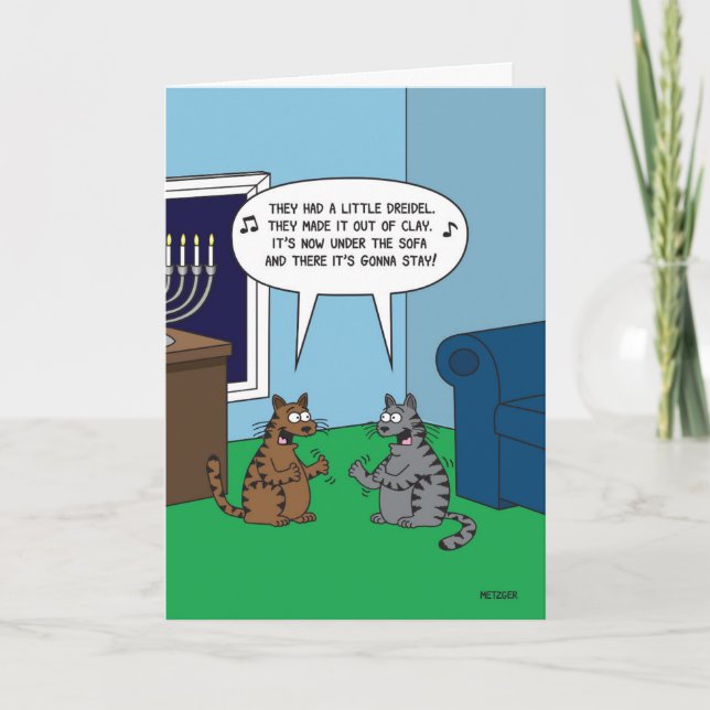 Little Dreidel  Chanukah Card (Front)