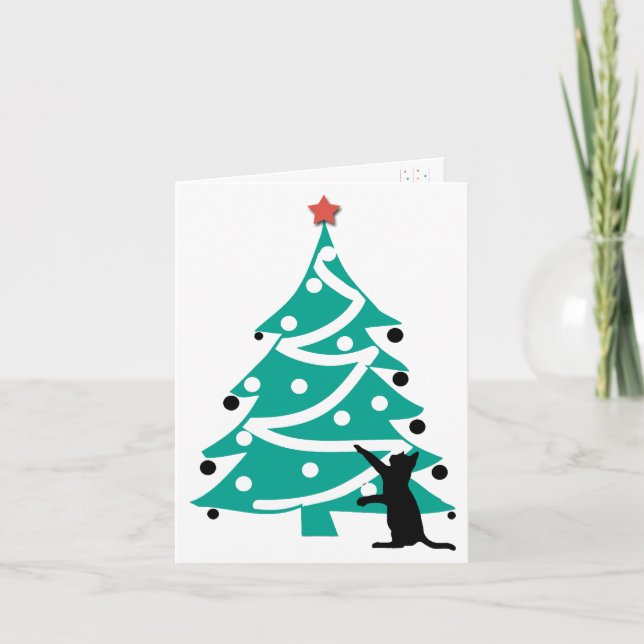 "Little Drummer Boy" Cat Christmas Card (Front)