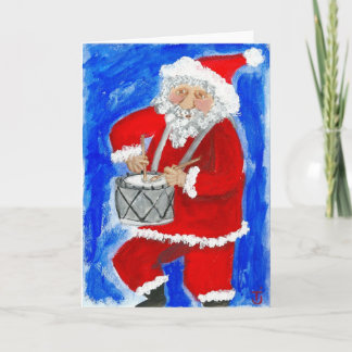 Little Drummer Santa Holiday Card