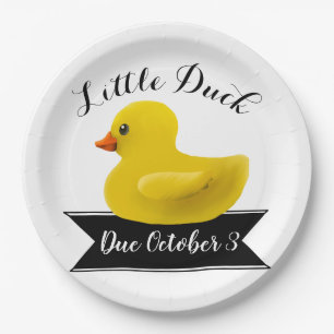 Little Duck Baby Shower Invitation Paper Plate
