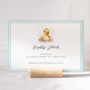Little Duck Baby Shower Registry Details Card