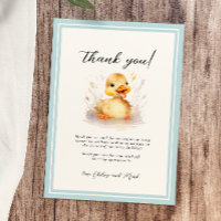Little Duck Baby Shower Thank You Card