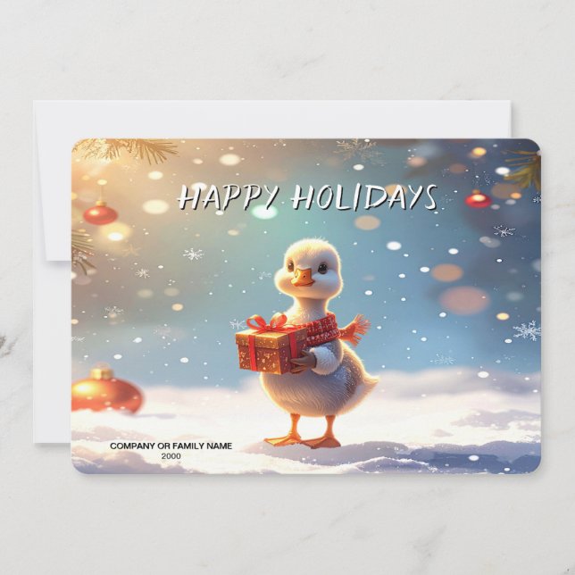 Little Duck Christmas Holiday Card (Front)
