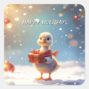 Little Duck Christmas Holiday Sticker