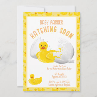 Little Duck Hatching Soon Baby Shower Invitation