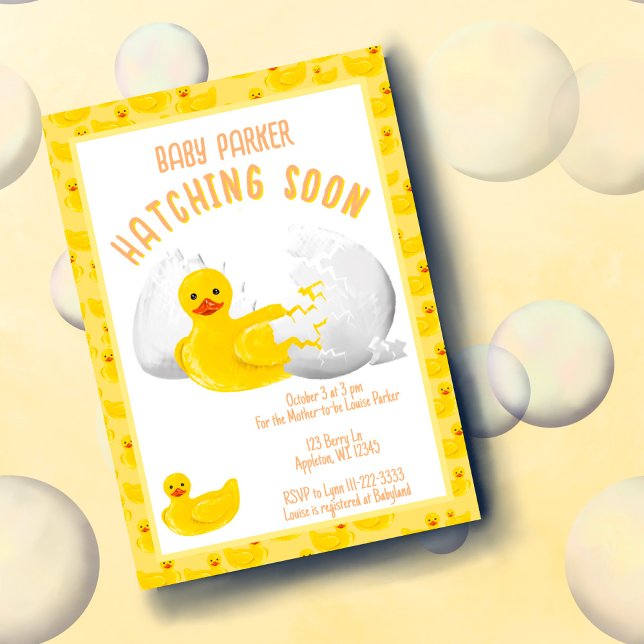Little Duck Hatching Soon Baby Shower Invitation (Creator Uploaded)