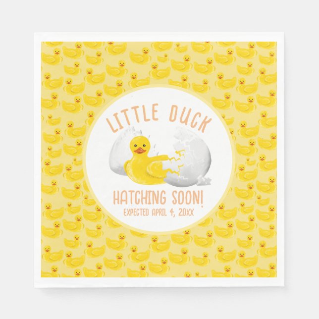 Little Duck Hatching Soon Baby Shower Napkin (Front)