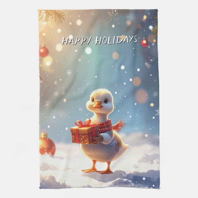 Little Duck Holiday Kitchen Towel (Vertical)