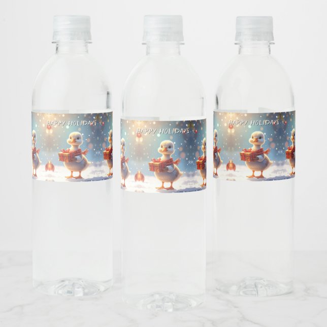 Little Duck Holiday Water Bottle Label (Bottles)