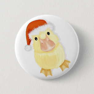 Little Duck In Santa Hat Christmas Pin