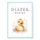 Little Duckling Baby Shower Diaper Raffle Poster