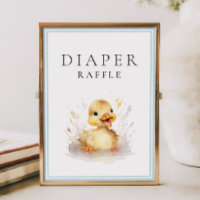 Little Duckling Baby Shower Diaper Raffle Poster