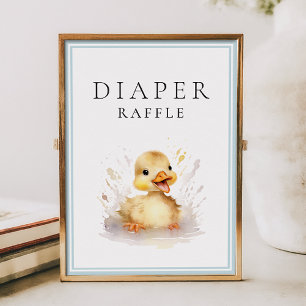 Little Duckling Baby Shower Diaper Raffle Sign