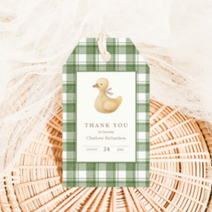 Little Duckling Classic Neutral Gingham Favour Gift Tags