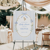 Little Duckling Cottage Blue Baby Shower Welcome