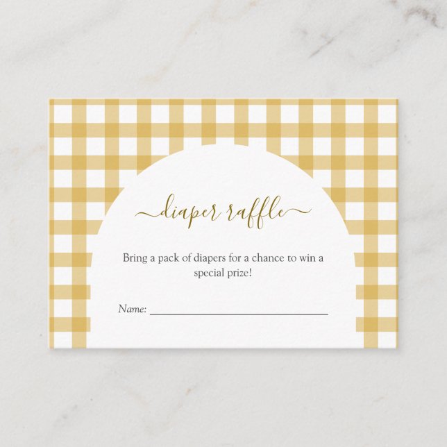 Little Duckling Duck Baby Shower Diaper Raffle Enclosure Card (Front)