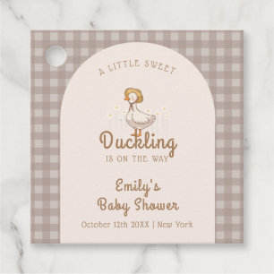 Little Duckling Farmhouse Gingham Baby Shower  Favour Tags