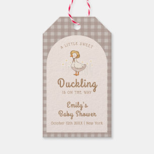 Little Duckling Farmhouse Gingham Baby Shower  Gift Tags