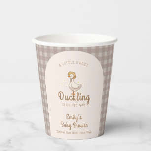 Little Duckling Farmhouse Gingham Baby Shower  Paper Cups