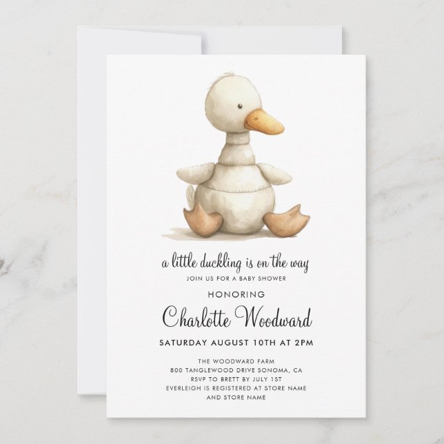Little Duckling Gender Neutral Boho Baby Shower Invitation (Front)