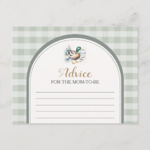 Little Duckling Gingham Baby Shower Advice For Mum Enclosure Card