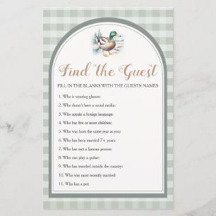 Little Duckling Gingham Baby Shower Find The Guest