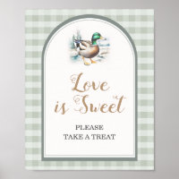 Little Duckling Gingham Baby Shower Love is Sweet