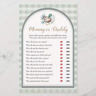 Little Duckling Gingham Baby Shower Mummy or Daddy