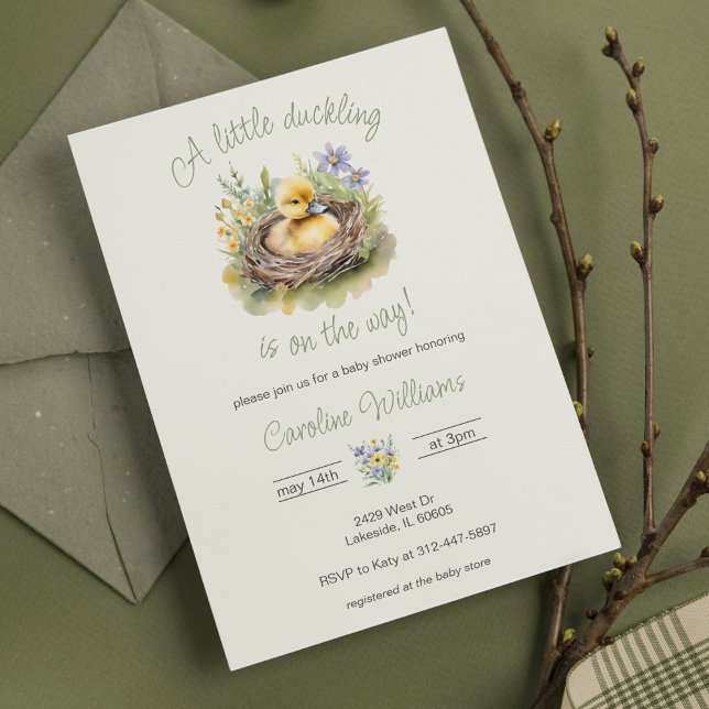 Little Duckling Is On The Way Duck Baby Shower Invitation (Creator Uploaded)