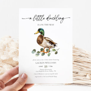 Little Duckling Is On The Way Duck Baby Shower Invitation