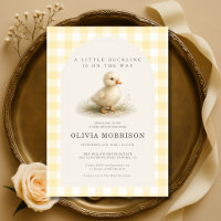 Little Duckling on the Way Gingham Baby Shower