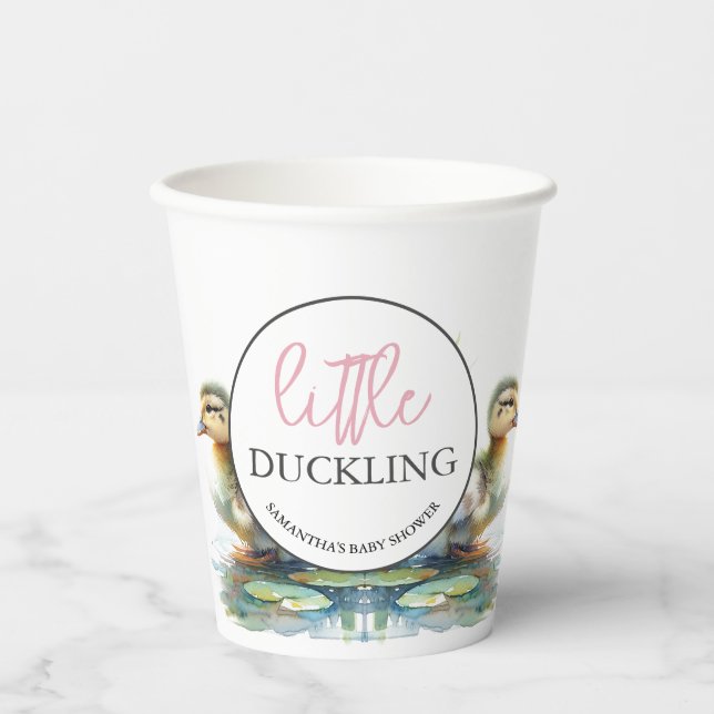 Little Duckling Paper Cups Girl Baby Shower (Front)