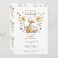 Little Duckling Watercolor 1st Birthday