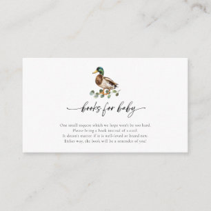 Little Ducklings Duck Baby Shower Book Request Enclosure Card