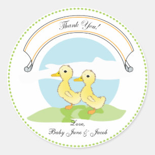Little Ducklings   Twins Baby Favour Sticker