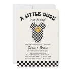 Little Dude Baby Bodysuit Retro Baby Shower