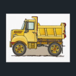 Little Dump Truck Post Card<br><div class="desc">This little dump truck is one of many construction equipment gifts featuring construction equipment images by artist, Richard Neuman. Every piece of heavy equipment is drawn in high detail yet always has a touch of whimsy. His unique work is in homes and offices in every state and around the world....</div>