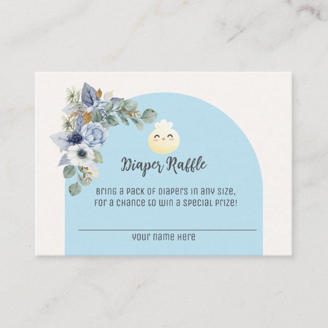 Little Dumpling Baby Shower Diaper Raffle Card (Front)