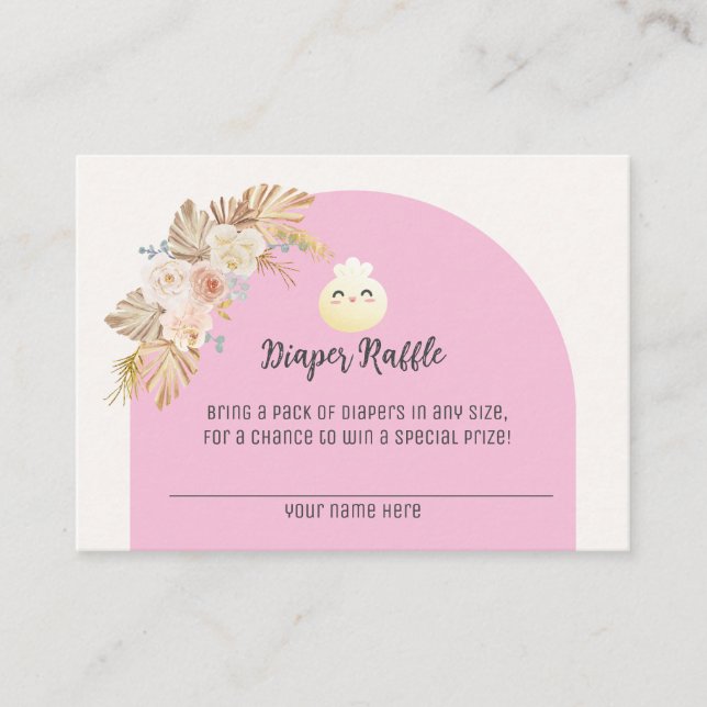 Little Dumpling Baby Shower Diaper Raffle Card (Front)