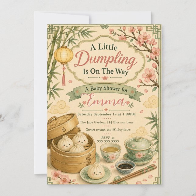 Little Dumpling Baby Shower Invitation (Front)