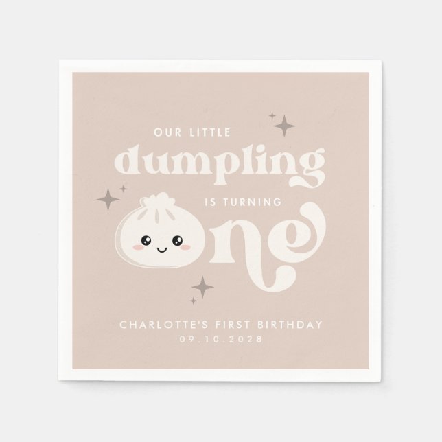 Little Dumpling Bao Dim Sum First Birthday Napkin (Front)