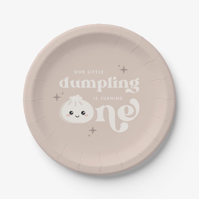 Little Dumpling Bao Dim Sum First Birthday Paper Plate (Front)
