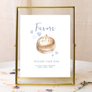 Little Dumpling Blue Baby Shower Favour Sign
