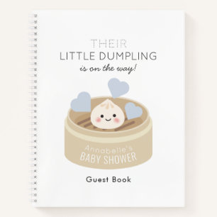 Little Dumpling Blue Baby Shower Guest Book