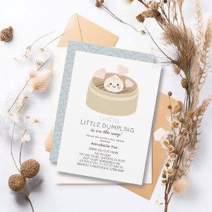 Little Dumpling Blue Baby Shower Invitation