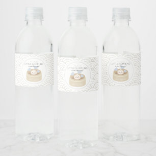 Little Dumpling Blue Baby Shower Water Bottle Label