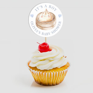 Little Dumpling Blue It's A Boy Baby Shower Favour Classic Round Sticker