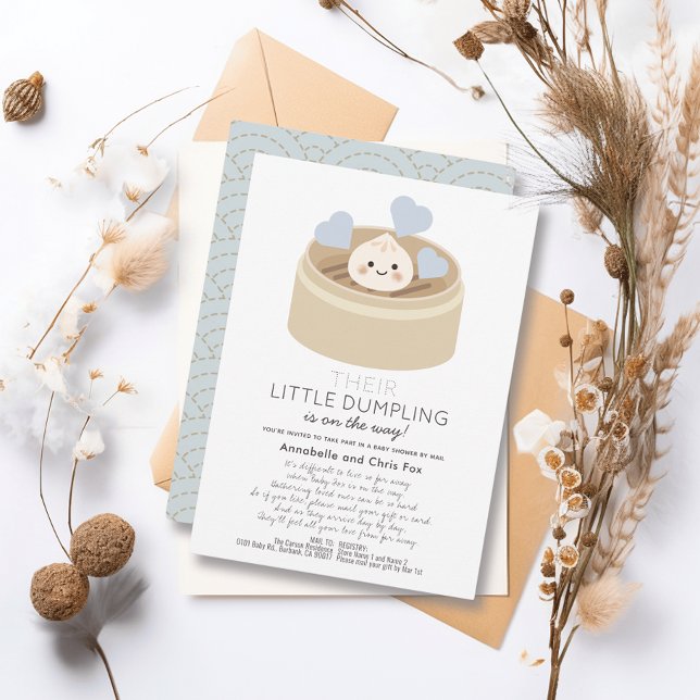 Little Dumpling Boy Baby Shower by Mail Invitation (Creator Uploaded)
