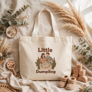 Little Dumpling Cute Parents-to-be Baby Shower Large Tote Bag